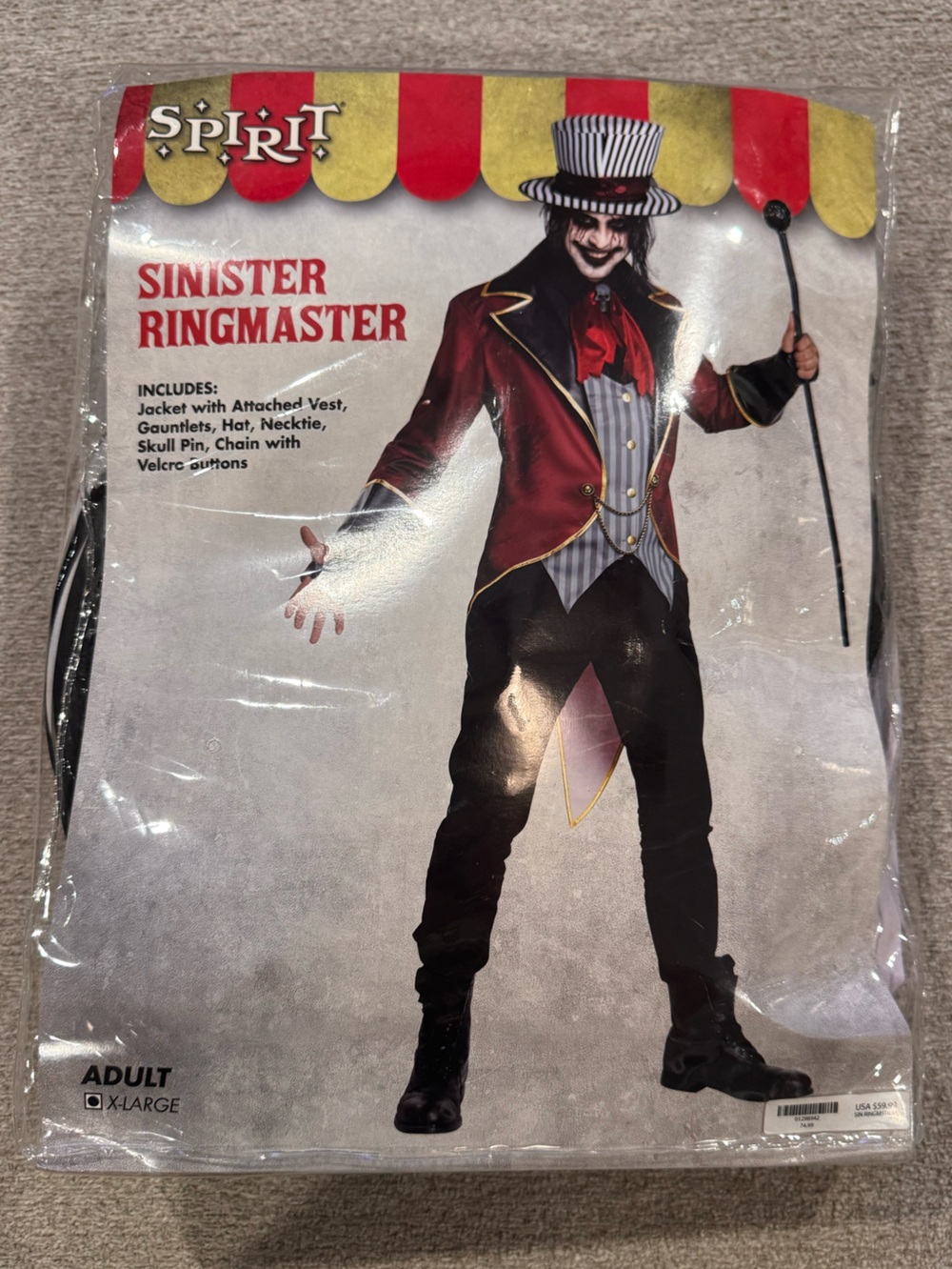 Spirit Sinister Ringmaster Costume - Red, Black, White